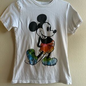 Disney White Tee with Colorful Mickey Mouse